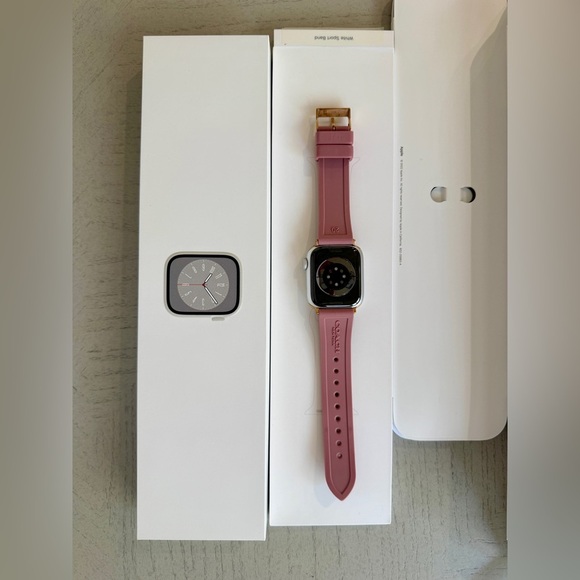 Apple Watch Series 8 41mm Silver Aluminum Case White Sport Band Like New - Picture 4 of 8